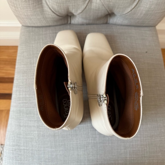 Franco Sarto Womens Marquee Leather Square Toe Ankle Bootie Sz 8.5 Ivory‎ White - Picture 9 of 11